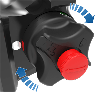 图像显示锁芯，其中箭头表示顺时针转动锁芯。